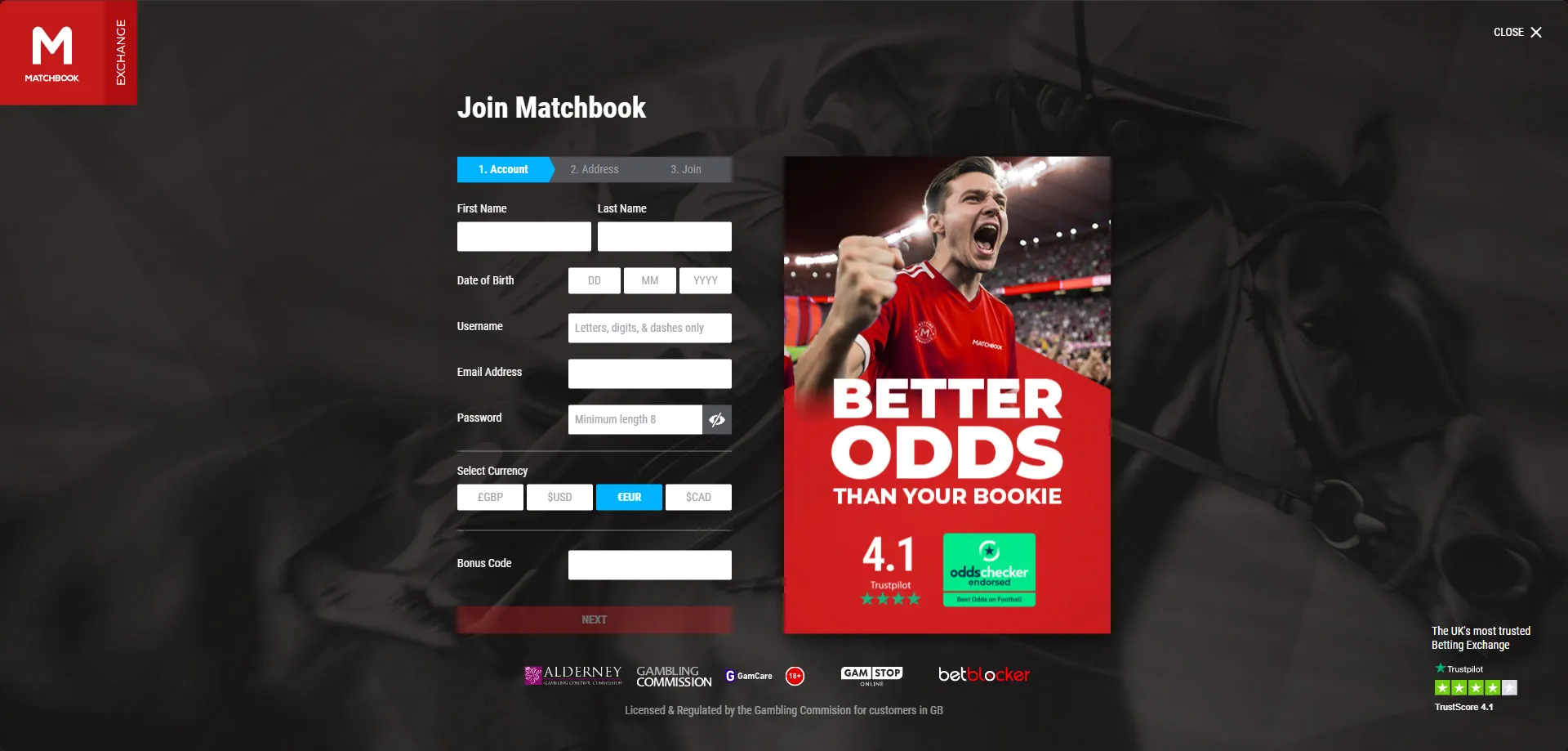 Matchbook Casino registro — cómo crear una cuenta en minutos